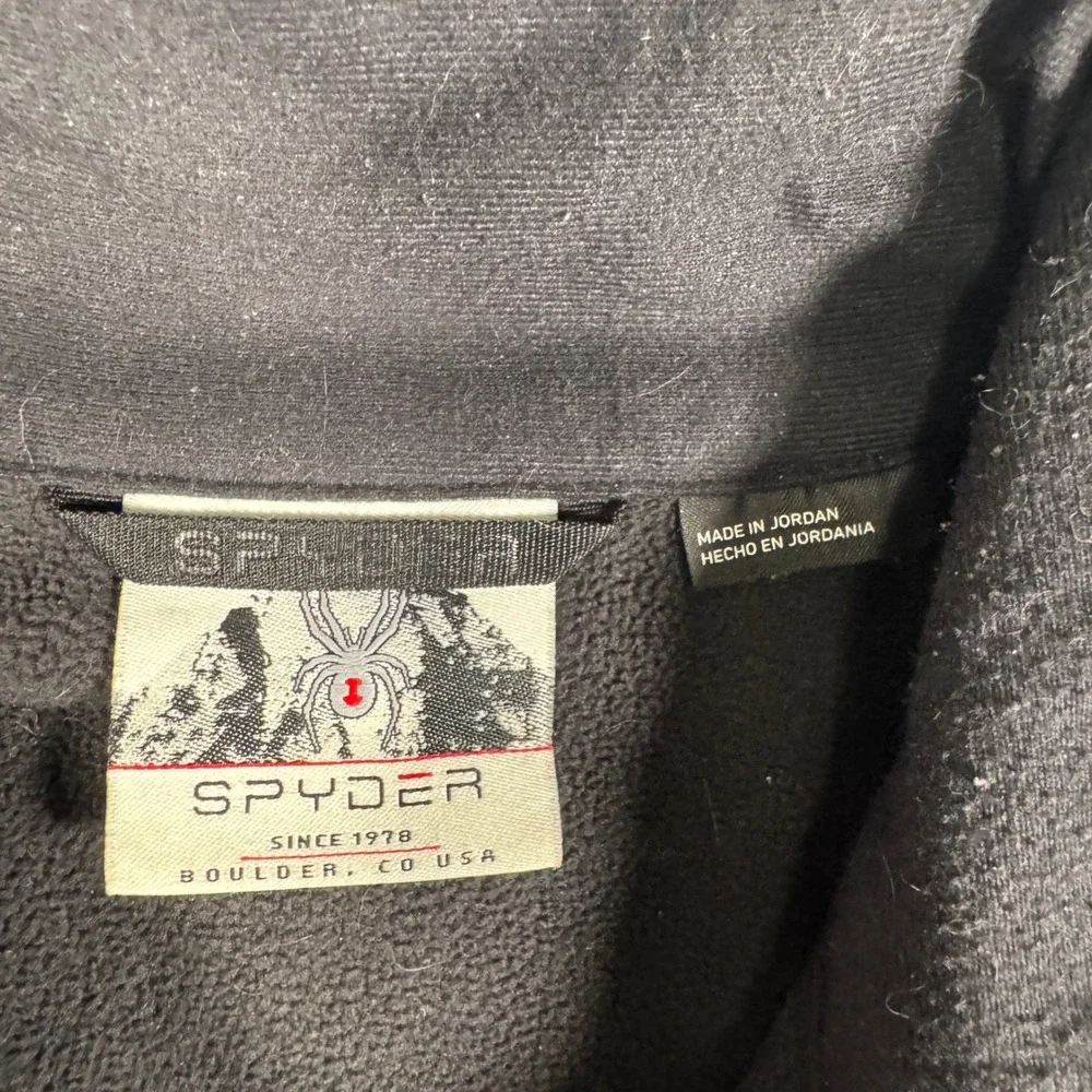 Spyder Mens Blue Waffle Knit Quarter Zip Pullover Sweater Fleece 1299048 Small